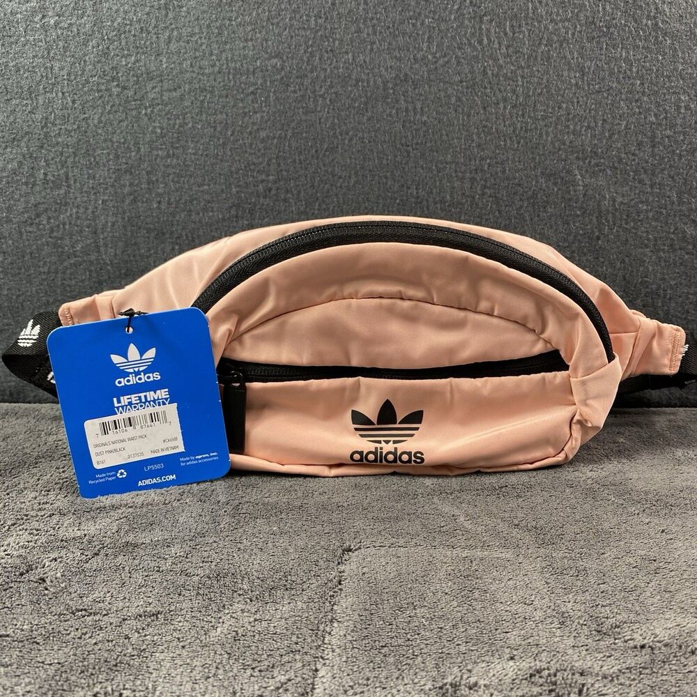 Adidas Originals National Waist Fanny Pack Pink Crossbody Bag Hip Belt NWT 12x6